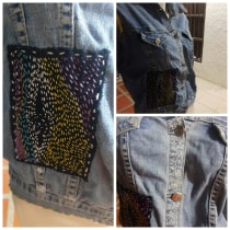 Reparación de Chaqueta. Fashion, Embroider, Sewing, DIY, Upc, and cling project by Nelsy Cuero - 09.09.2021
