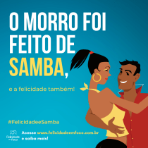 Campanha "O morro foi feito de samba, e a felicidade também!" para a marca Felicidade em Foco. Advertising, Marketing, Cop, writing, and Creativit project by Matheus Majone de Souza - 11.27.2021
