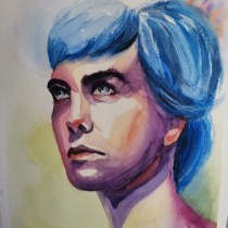 My project in Contemporary Portraiture in Watercolor course. Fine Arts, Painting, Watercolor Painting, Portrait Illustration, and Portrait Drawing project by Dana Oniga - 11.30.2021