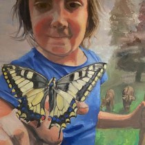 Girl with Butterfly. Un projet de Beaux Arts, Peinture, Illustration de portrait , et Peinture à l'huile de krauss.juillerat - 03.12.2021