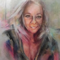 My project in Experimental Portraiture: Fusing Oil, Acrylic, and Spray Paint course. Fine Arts, Painting, Portrait Illustration, Acr, lic Painting, and Oil Painting project by Norbert Huszar - 12.05.2021