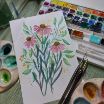 My project in Floral Arrangement Illustration in Watercolor course. A Illustration, Fine Art, Painting, Watercolor Painting, Botanical Illustration, and Naturalistic Illustration project by Ivana Stevanoski - 12.17.2021