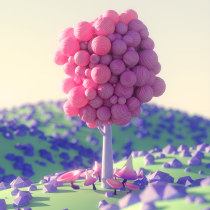 The Pink Tree. Un proyecto de 3D, Animación 3D, Modelado 3D y Diseño 3D de Scott Freeman - 23.12.2021