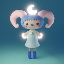 Ganko - Kawaii Character Creation in 3D with Blender. Ilustração, Design de personagens, Ilustração digital, Modelagem 3D, e Mangá projeto de Genny Pierini - 29.12.2021