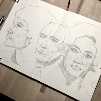 My project in Portrait Sketchbooking: Explore the Human Face course. Un progetto di Bozzetti, Disegno, Disegno di ritratto, Disegno artistico , e Sketchbook di Sarah Altrock - 04.01.2022