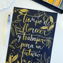 Mi Proyecto del curso: Lettering con acuarelas metálicas. Lettering, Watercolor Painting, H, and Lettering project by Patricia Leiva Díaz - 01.17.2022