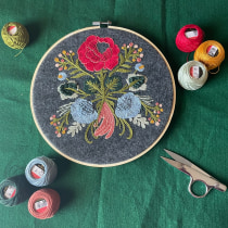 Mi Proyecto del curso: Técnica de bordado con paso atrás. A Embroider, Textile illustration, and Textile Design project by Aisha Montalvo - 01.17.2022
