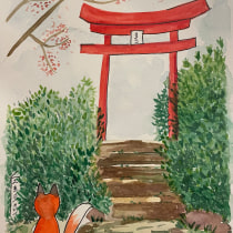 Il mio progetto del corso: Illustrazione ad acquerello di influenza giapponese. Un proyecto de Ilustración, Dibujo y Pintura a la acuarela de nunez.elis - 17.01.2022