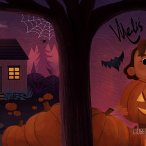 My project in Picturebook Creation course- Meli's Halloween. Illustration, Editorial Design, Drawing, Stor, board, Children's Illustration, Narrative, and Picturebook project by Lilibeth Jimenez - 01.16.2022