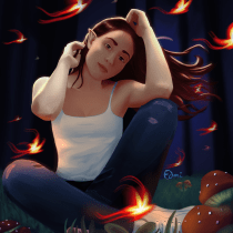 Firelight - My project in Character Digital Painting: Creating Magical Scenes course. Traditional illustration, Character Design, Digital Illustration, Digital Drawing, and Digital Painting project by Edmi - 01.30.2022