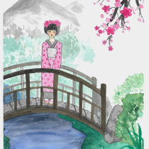 Mi Proyecto del curso: Ilustración en acuarela con influencia japonesa. Un proyecto de Ilustración, Dibujo y Pintura a la acuarela de laura_akm - 06.02.2022
