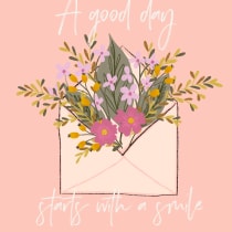 A good day starts with a smile. Un progetto di Calligrafia, Instagram e Lettering digitale di Anna Grabowska-Krupa - 05.02.2022