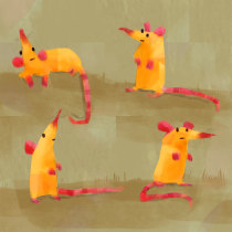 Four Yellow Mice. Un proyecto de Ilustración tradicional e Ilustración digital de sweeneyjod - 09.02.2022