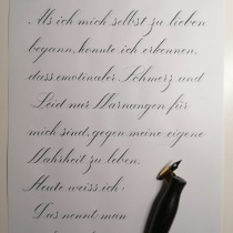 Mein Kursprojekt: Grundlagen und Techniken der Kalligrafie. Un proyecto de Caligrafía y Estilos de caligrafía de Svenja - 14.02.2022
