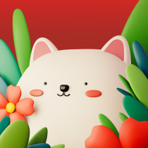 My Kawaii Dog in 3D with Blender. Traditional illustration, Character Design, Digital Illustration, 3D Modeling, and Manga project by Thinh Tran - 02.04.2022