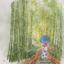 My project in Watercolor Illustration with Japanese Influence course. Un proyecto de Ilustración, Dibujo y Pintura a la acuarela de cappiellolou - 18.02.2022