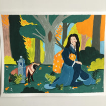 Mon projet du cours : Initiation à la gouache : voyage coloré au Japon. Ilustração, Artes plásticas, Pintura, e Pintura guache projeto de Alice Dozier - 04.02.2022