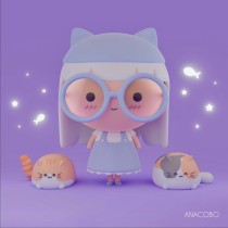Cat Girl. 3D, Character Design, Digital Illustration, and 3D Modeling project by Ana María Cobo Armijo - 02.27.2022