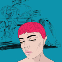PINK HAIR GIRL. Un projet de Illustration traditionnelle, Illustration numérique , et Dessin numérique de Nino Gogichaishvili - 04.03.2022