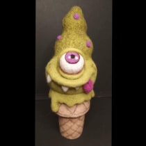 Ice scream (art toy  - wool ). Character Design, Arts, Crafts, To, Design, Fiber Arts, Needle Felting, and Textile Design project by Granel Milou - 03.12.2022