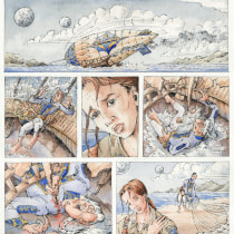 The crash of the "Emerhaya". Traditional illustration, Comic, and Watercolor Painting project by Anna E. Lukasik-Fisch - 03.14.2022