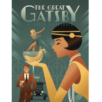 Book Cover The Great Gatsby. Un proyecto de Ilustración tradicional, Bellas Artes, Diseño de carteles e Ilustración digital de Antonio Tavares - 20.04.2022