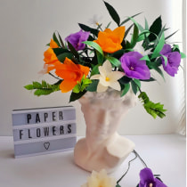 Mi Proyecto del curso: Técnicas para la creación de flores de papel. Un proyecto de Papercraft, Decoración de interiores y DIY de jimenezrodriguezpilar - 01.05.2022