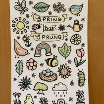 My project for course: Creative Doodling and Hand-Lettering for Beginners. Traditional illustration, Lettering, Drawing, H, and Lettering project by Anna W - 05.10.2022