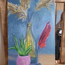 My project for course: Oil Painting Techniques: Still life with pampas grassLife on Paper . Un proyecto de Bellas Artes, Pintura y Pintura al óleo de elsiart8 - 11.05.2022