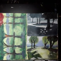 Mijn project van de cursus: Olieschilderen in de buitenlucht voor beginners: schilderen in de open lucht. Fine Arts, Painting, and Oil Painting project by Tjakkelina Vrijhof-Kruit - 05.19.2022