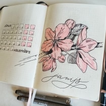 My project for course: Introduction to Illustrated Bullet Journaling. Traditional illustration, Arts, Crafts, Lettering, Drawing, Botanical Illustration, DIY, H, and Lettering project by Oksana Potapova - 06.05.2022
