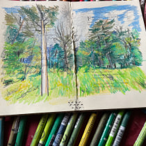 Mein Kursprojekt: Landschaften in Pastell zeichnen: Spiele mit Licht. Un proyecto de Ilustración tradicional, Bellas Artes, Dibujo a lápiz, Dibujo y Dibujo artístico de Andrea Gunkler - 21.06.2022