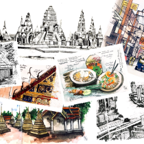 My project for course: Watercolor Travel Journal. Un proyecto de Ilustración, Pintura a la acuarela, Ilustración arquitectónica y Sketchbook de Priyanka Kanhare - 01.07.2022