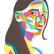 My project for course: Geometric Portraits with Procreate. Un proyecto de Ilustración tradicional, Ilustración digital e Ilustración de retrato de Jonathan Hall - 10.07.2022