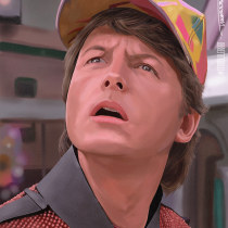 My project for course: Pop Culture Character Painting in Photoshop - MARTY MCFLY. Illustration, Fine Arts, Drawing, Digital Illustration, Portrait Illustration, and Portrait Drawing project by timdowlerart - 07.16.2022