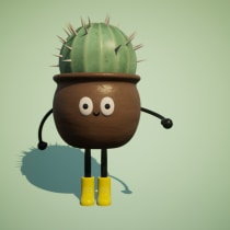 Plant pot cactus . Un projet de 3D, Modélisation 3D , et Conception de personnages 3D de Pedro Garlaschi - 18.07.2022