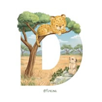 D de David, ¡Vamos de safari!. Un proyecto de Lettering, Ilustración digital, Ilustración infantil y Narrativa de fireina87 - 05.08.2022