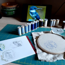 My project for course: Freehand Needle Painting: Embroider the Beauty of Wildlife. Un progetto di Illustrazione, Ricamo, Illustrazione tessile e Textile Design di tocskacicu - 07.08.2022