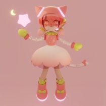 My project for course: Kawaii Character Creation in 3D with Blender . Traditional illustration, Character Design, Digital Illustration, 3D Modeling, and Manga project by Gabriela Estrada - 08.22.2022