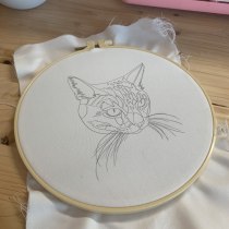 My project for course: Embroidered Pet Portraits: The Thread Painting Technique. Embroider, Textile Illustration, Naturalistic Illustration, and Textile Design project by melanie.robin75 - 09.07.2022