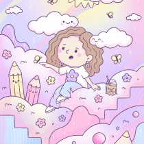 My project for course: Designing Kawaii Worlds: Spread Joy Through Illustration. Traditional illustration, Character Design, Digital Illustration, and Manga project by Anastasia Lvova - 09.12.2022