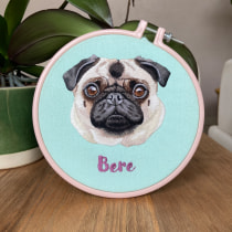 My project for course: Embroidered Pet Portraits: The Thread Painting Technique. Embroider, Textile Illustration, Naturalistic Illustration, and Textile Design project by anaizqdealba - 09.17.2022