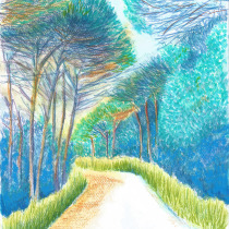 My project for course: Sketchbook Landscapes: A Colorful Approach. Un proyecto de Bocetado, Creatividad, Dibujo a lápiz, Dibujo y Sketchbook de Duygu Sensoz - 28.09.2022
