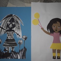 Me voy a la luna. Un proyecto de Ilustración tradicional, Diseño de personajes, Collage, Papercraft, Ilustración infantil, Creatividad con niños y Narrativa de Melina Nerea Oiz - 30.09.2022