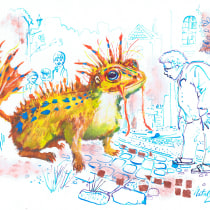 Mi proyecto del curso: Técnicas de ilustración creativa con gouache. Un proyecto de Ilustración tradicional, Diseño de personajes, Ilustración infantil y Pintura gouache de Natalia Melnikova - 01.10.2022