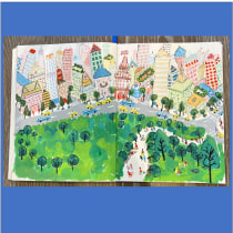 Pictorial Sketchbook with Gouache - Central Park South NYC Chaos. Illustration, Sketching, Drawing, Architectural Illustration, Sketchbook, and Gouache Painting project by Janet Courrege - 09.27.2022