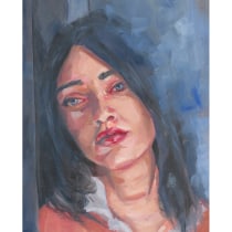 Mi proyecto del curso: Retrato artístico al óleo sobre papel. Un proyecto de Bellas Artes, Pintura, Ilustración de retrato y Pintura al óleo de Florencia Saugar - 06.10.2022