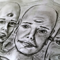 Final Project Anatomical drawing of the human head - Three-Headed. Un proyecto de Bellas Artes, Dibujo a lápiz, Dibujo, Ilustración de retrato, Dibujo de Retrato, Dibujo realista y Dibujo anatómico de Sara Baptista - 23.08.2022