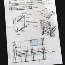 Diseño de silla Minimalista. Un proyecto de Diseño, Bocetado y Sketchbook de Saul Muñoz - 09.10.2022