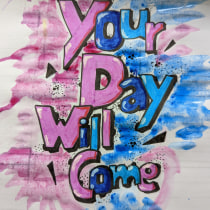 My project for course: Graffiti-Inspired Lettering: Your Day will come. T, pograph, Calligraph, Lettering, Brush Pen Calligraph, T, pograph, Design, H, and Lettering project by evelyn.krull - 10.12.2022